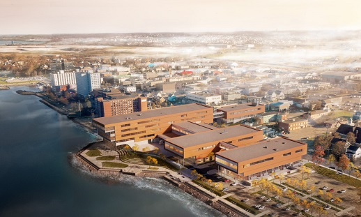 A bird's eye view of NSCC's Sydney waterfront campus.