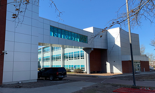 A photo of the pedway at Truro Campus.