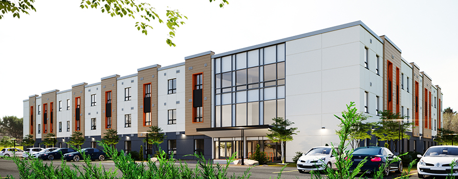 A rendering of Akerley Campus student housing.
