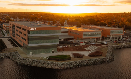 Drone photography of the exterior of Sydney Waterfront Campus.