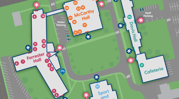 Detailed map of Truro Campus