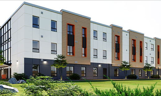 A rendering of NSCC's Akerley Campus housing facility is shown.