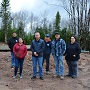 Members of Wagmatcook's leadership team stand at one of the sites being prepared for new homes. Pictured left to right are Tommy Peck, Cornelia Peck, Chief Norman Bernard, Peter Pierro, Lester Peck and Kim Pierro. Missing are Jamie Peck and Jason Pierro. ARDELLE REYNOLDS/CAPE BRETON POST