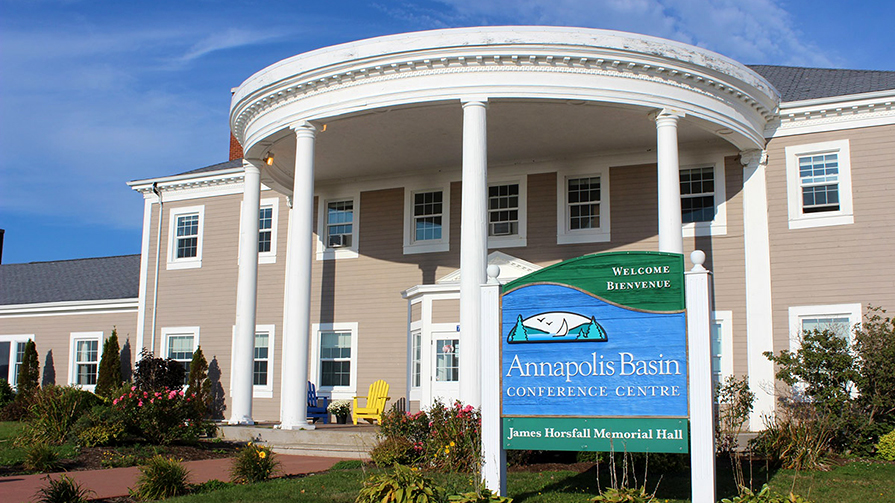 The front entrance of the Annapolis Basin Conference Centre