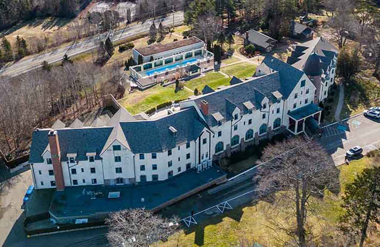 An overhead view of the Digby Pines Resort and Spa