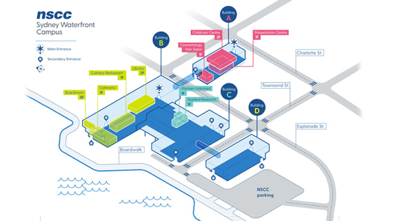 Map of Sydney Waterfront Campus