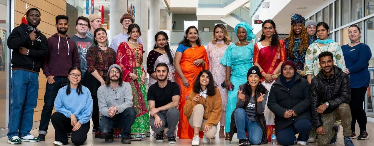 A group of NSCC ISA students gather for a photo at Ivany Campus.