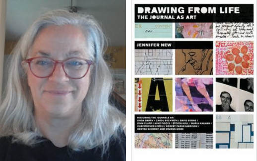 Robin Allen and book cover for Drawing from life : the journal as art by Jennifer New