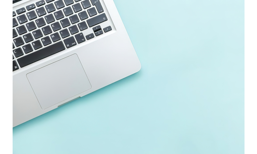 laptop with blue background